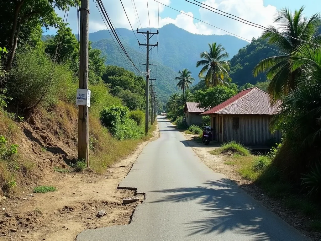 Saint-Paul (La Réunion) : les quartiers à éviter avant d'acheter ou louer Route d'accès dégradée menant à un hameau isolé des Hauts