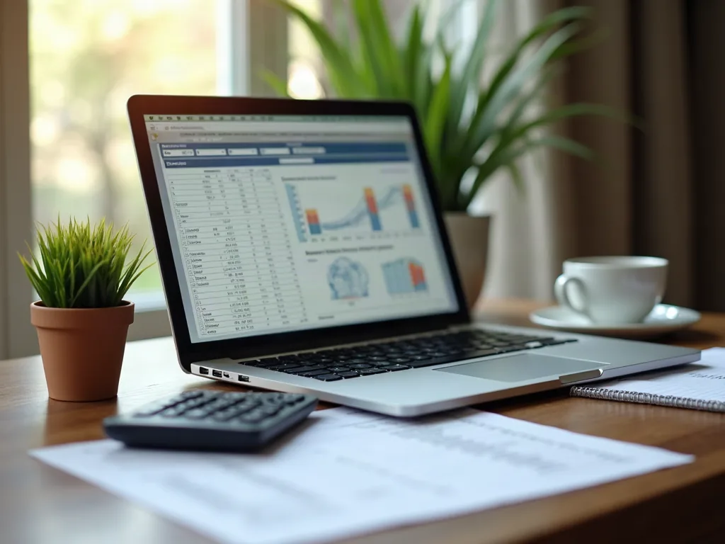 Calculateur de prêt immobilier : comment bien simuler son emprunt Bureau avec calculatrice et tableau d'amortissement pour simulation de prêt immobilier